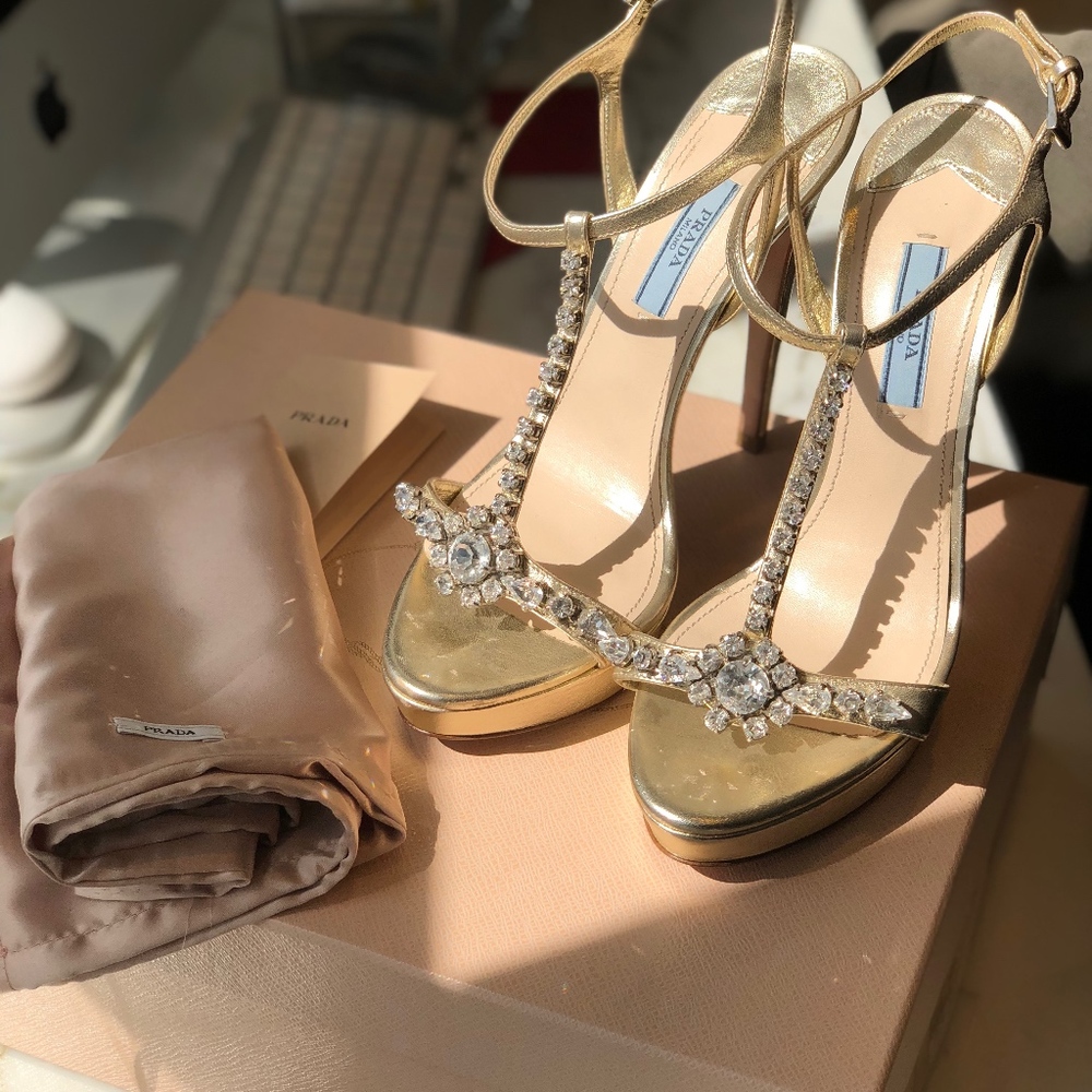 Prada Silk Jewel Heel 37.5